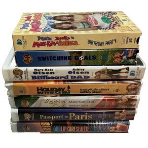 Mary-Kate and Ashley Olsen Twins VHS Movie Lot of 7 Birthday Rome Paris Lips